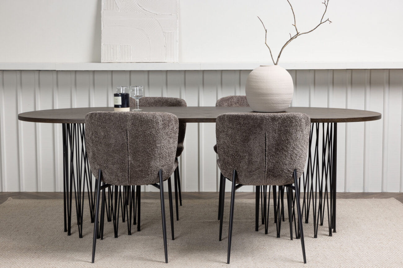 Stone, Modesto – Ensemble repas ovale – Noir