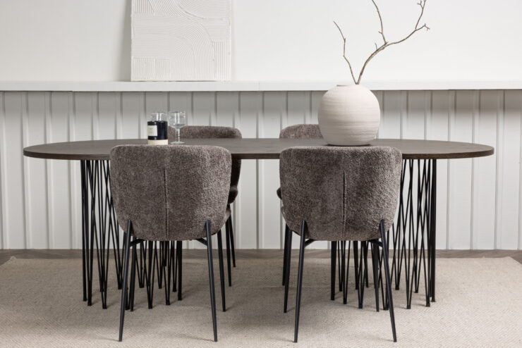 Stone, Modesto – Ensemble repas ovale – Noir