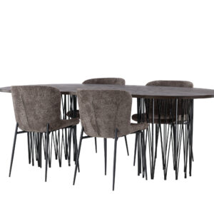 Stone, Modesto – Ensemble repas ovale – Noir