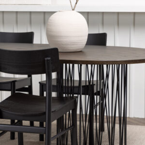 Stone, Montros – Ensemble repas ovale – Noir – 100 x 220 cm