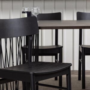 Stone, Montros – Ensemble repas ovale – Noir – 100 x 220 cm