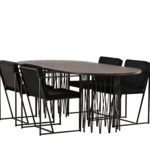 Stone, Richmond – Ensemble repas ovale – Noir