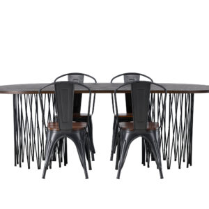 Stone, Tempe – Ensemble repas ovale – Noir