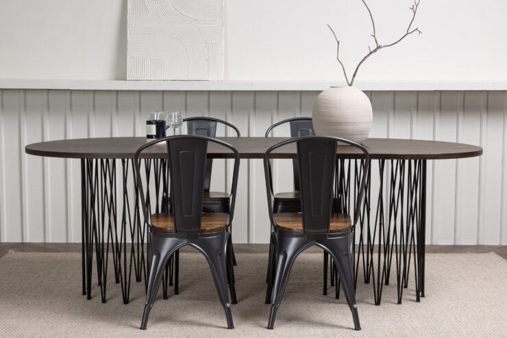 Stone, Tempe – Ensemble repas ovale – Noir