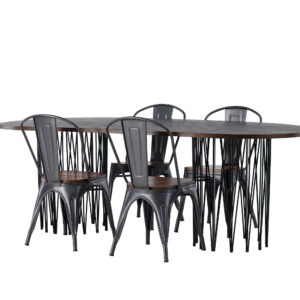 Stone, Tempe – Ensemble repas ovale – Noir