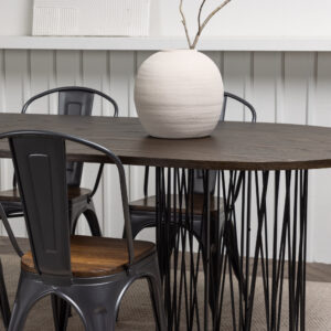Stone, Tempe – Ensemble repas ovale – Noir