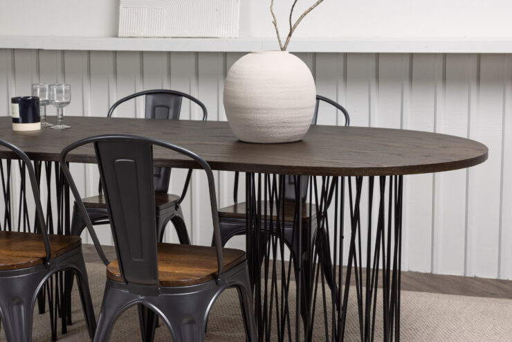 Stone, Tempe – Ensemble repas ovale – Noir