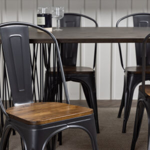 Stone, Tempe – Ensemble repas ovale – Noir