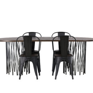 Stone, Tempe – Ensemble repas ovale – Noir