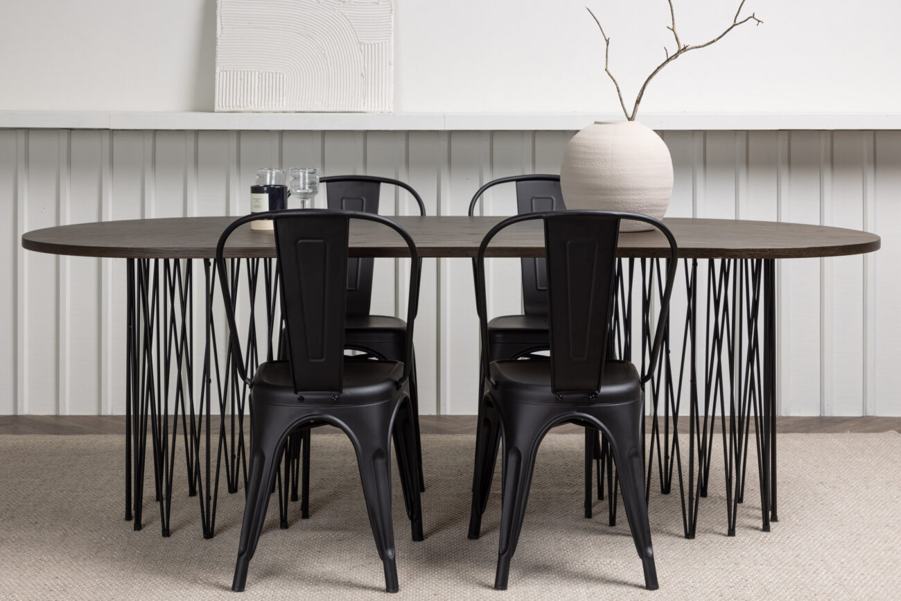 Stone, Tempe – Ensemble repas ovale – Noir