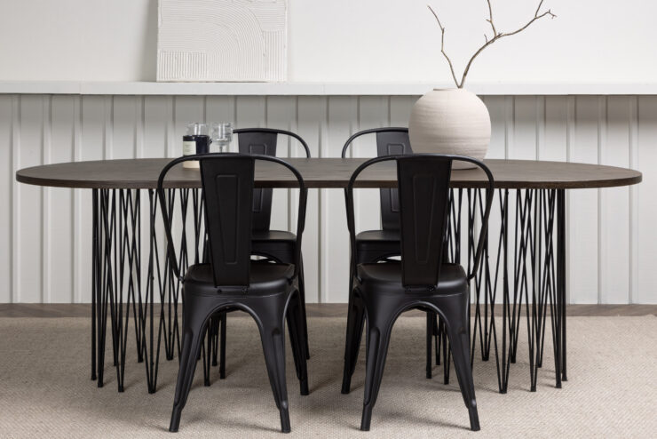 Stone, Tempe – Ensemble repas ovale – Noir