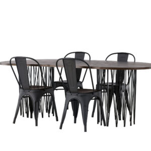 Stone, Tempe – Ensemble repas ovale – Noir