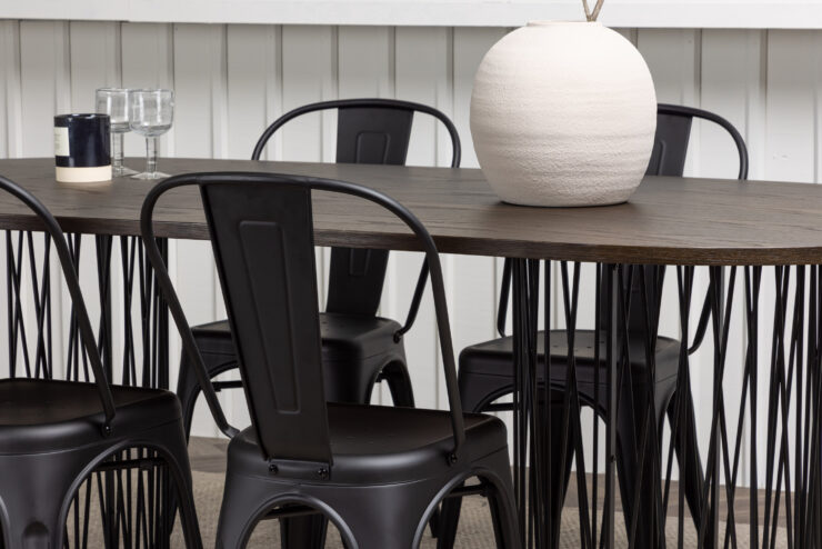 Stone, Tempe – Ensemble repas ovale – Noir