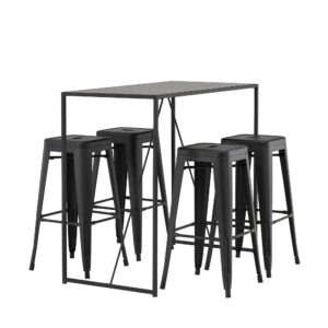 Brea, Tempe – Ensemble repas rectangulaire – Noir