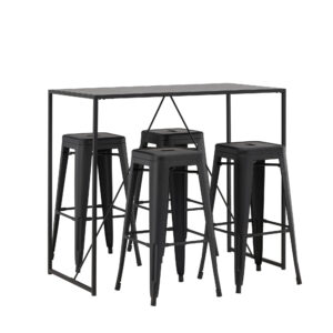 Brea, Tempe – Ensemble repas rectangulaire – Noir