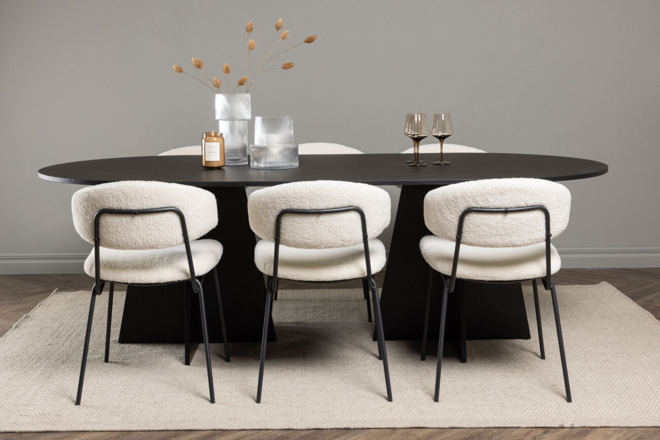 Bootcut, Chico – Ensemble repas ovale – Noir