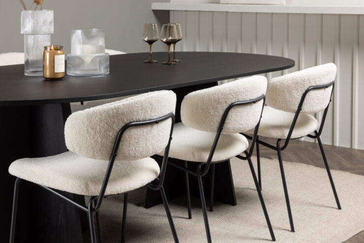 Bootcut, Chico – Ensemble repas ovale – Noir