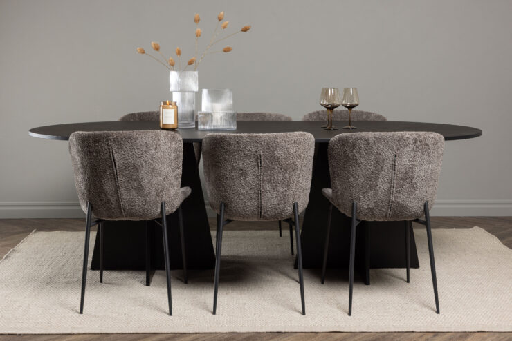 Bootcut, Modesto – Ensemble repas ovale – Noir