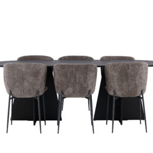 Bootcut, Modesto – Ensemble repas ovale – Noir