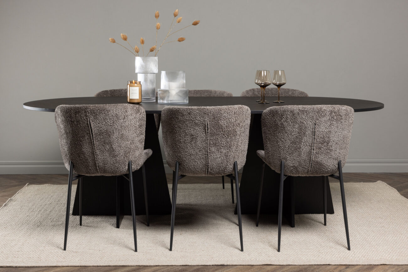 Bootcut, Modesto – Ensemble repas ovale – Noir