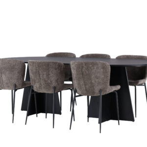 Bootcut, Modesto – Ensemble repas ovale – Noir