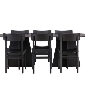 Bootcut, Montros – Ensemble repas ovale – Noir – 115 x 230 cm