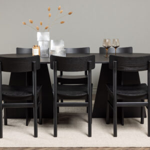 Bootcut, Montros – Ensemble repas ovale – Noir – 115 x 230 cm