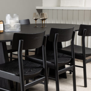 Bootcut, Montros – Ensemble repas ovale – Noir – 115 x 230 cm