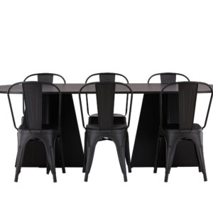 Bootcut, Tempe – Ensemble repas ovale – Noir – 115 x 230 cm