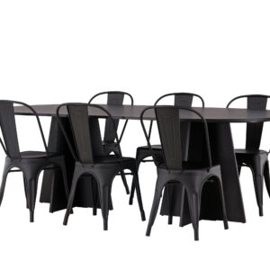 Bootcut, Tempe – Ensemble repas ovale – Noir – 115 x 230 cm