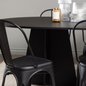 Bootcut, Tempe – Ensemble repas ovale – Noir – 115 x 230 cm