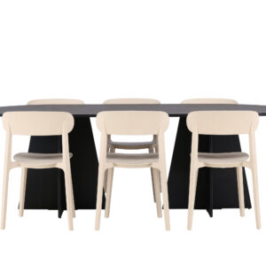 Bootcut, Åstol – Ensemble repas ovale – Noir – 115 x 230 cm