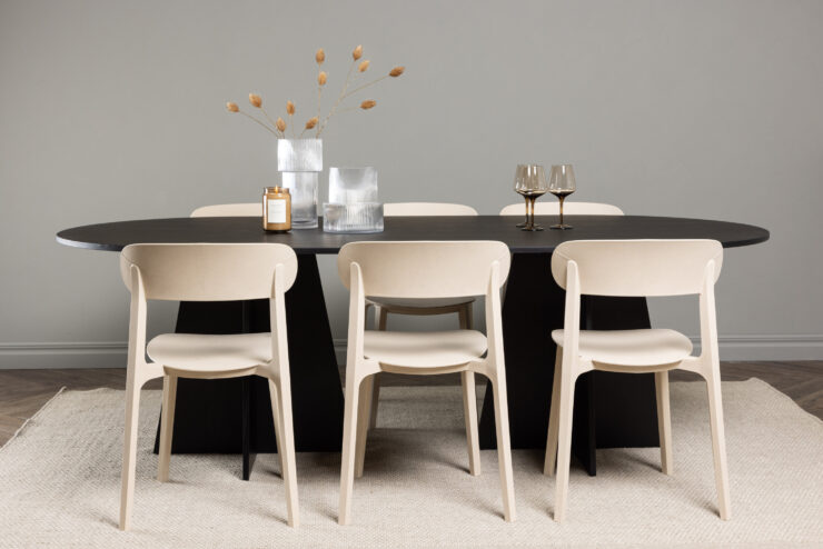Bootcut, Åstol – Ensemble repas ovale – Noir – 115 x 230 cm