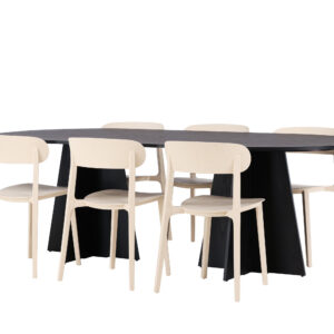 Bootcut, Åstol – Ensemble repas ovale – Noir – 115 x 230 cm