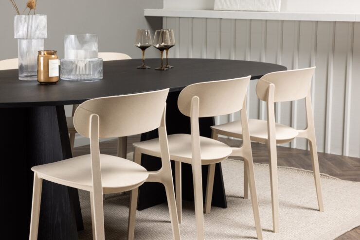 Bootcut, Åstol – Ensemble repas ovale – Noir – 115 x 230 cm