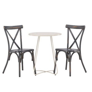 Bacong, Tablas – Ensemble repas – Table : ⌀60 Chaise : 48 x 88 x 48 cm