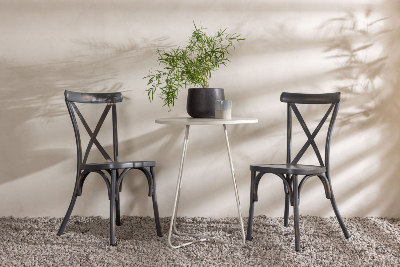 Bacong, Tablas – Ensemble repas – Table : ⌀60 Chaise : 48 x 88 x 48 cm