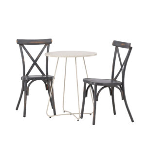 Bacong, Tablas – Ensemble repas – Table : ⌀60 Chaise : 48 x 88 x 48 cm