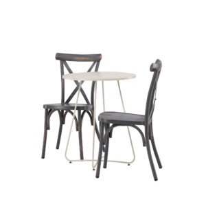 Bacong, Tablas – Ensemble repas – Table : ⌀60 Chaise : 48 x 88 x 48 cm