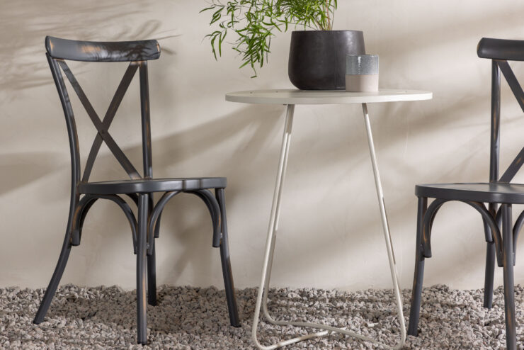 Bacong, Tablas – Ensemble repas – Table : ⌀60 Chaise : 48 x 88 x 48 cm