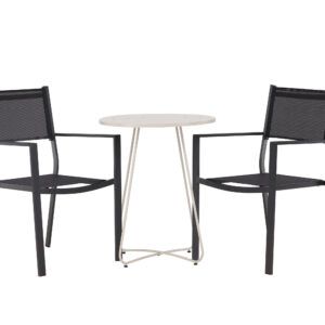 Bacong, Copacabana – Ensemble repas – Table : ⌀60 Chaise : 60,5 x 88 x 56,5 cm