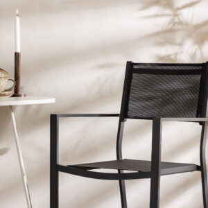 Bacong, Copacabana – Ensemble repas – Table : ⌀60 Chaise : 60,5 x 88 x 56,5 cm