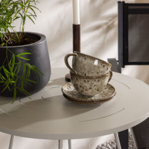 Bacong, Copacabana – Ensemble repas – Table : ⌀60 Chaise : 60,5 x 88 x 56,5 cm