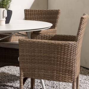 Lina, Malina – Ensemble repas – Table : ⌀120 Chaise : 60 x 86,5 x 58 cm