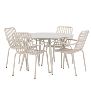 Lina, Peking – Ensemble repas – Table : ⌀120 Chaise : 64 x 85 x 57 cm