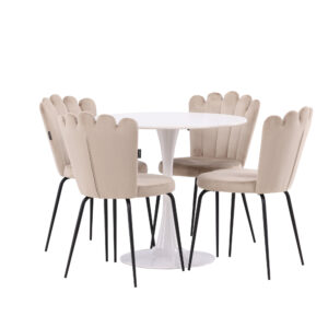 Hamden, Limhamn – Ensemble repas rond – Blanc