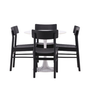 Hamden, Montros – Ensemble repas rond – Blanc