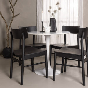 Hamden, Montros – Ensemble repas rond – Blanc