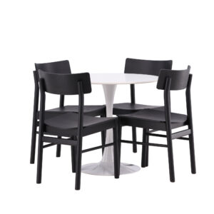 Hamden, Montros – Ensemble repas rond – Blanc
