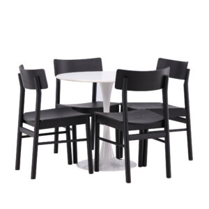 Hamden, Montros – Ensemble repas rond – Blanc